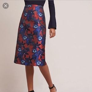 NWT Anthropologie winter bloom jacquard skirt